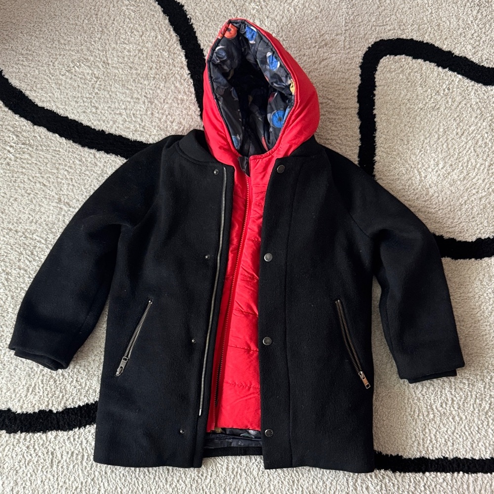 Paul Smith Junior 2-in-1 Wool Coat w/ Reversible Puffer Vest – Size 8A